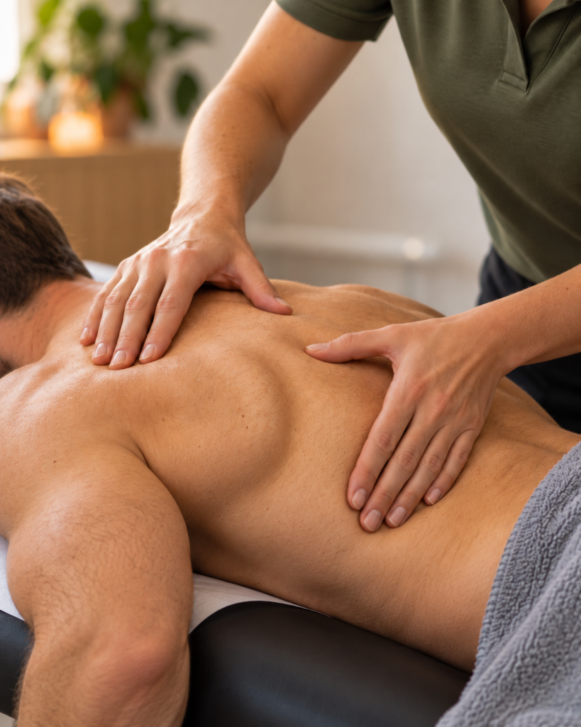 hands on upper back therapy